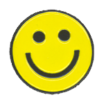 Smiling face pin