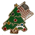Christmas Tree and USA Flag